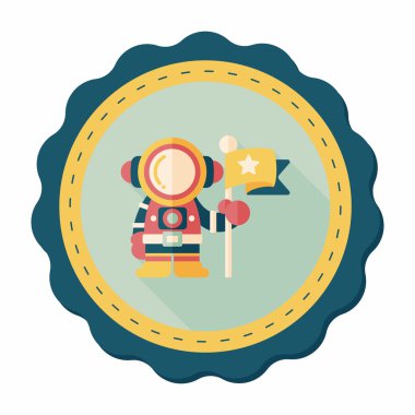 Uzun Gölge, eps10 ile uzay astronot düz simgesi