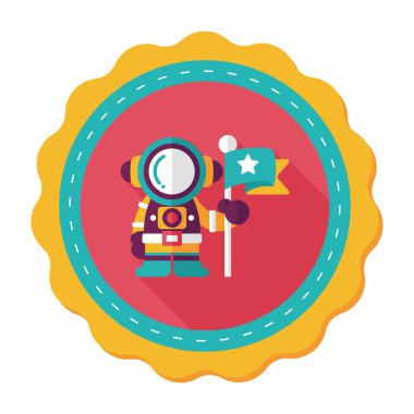 Uzun Gölge, eps10 ile uzay astronot düz simgesi