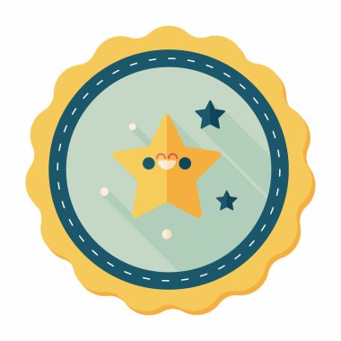 Uzay yıldız düz simgesi ile uzun gölge, eps10