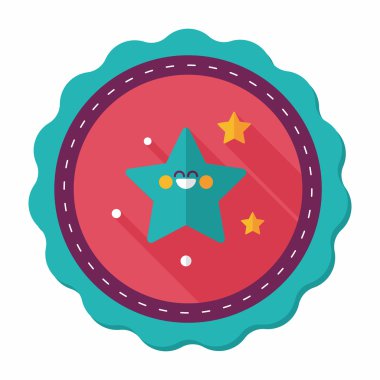 Uzay yıldız düz simgesi ile uzun gölge, eps10