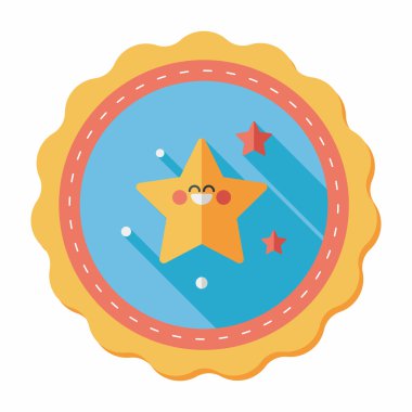 Uzay yıldız düz simgesi ile uzun gölge, eps10