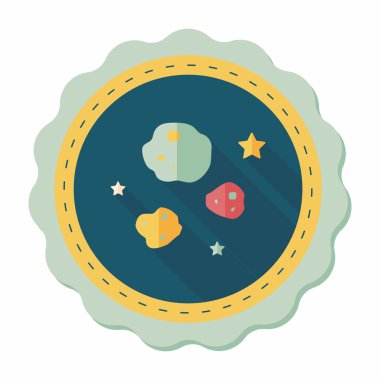 Uzun Gölge, eps10 ile alan göktaşı düz simgesi