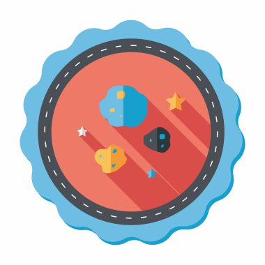 Uzun Gölge, eps10 ile alan göktaşı düz simgesi