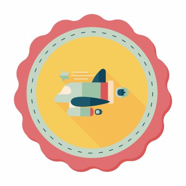 Uzay gemisi ile uzun gölge, eps10 düz simgesi