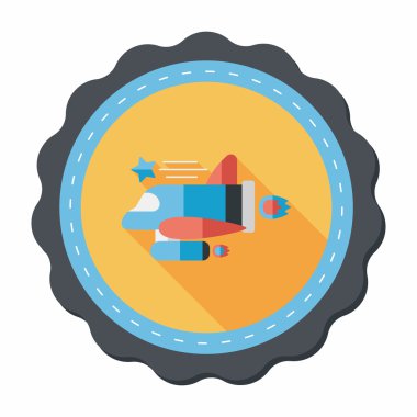 Uzay gemisi ile uzun gölge, eps10 düz simgesi