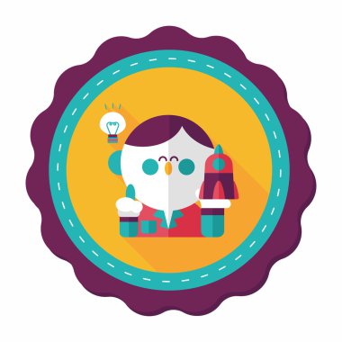 Uzay bilim adamları uzun gölge, eps10 düz simgesiyle