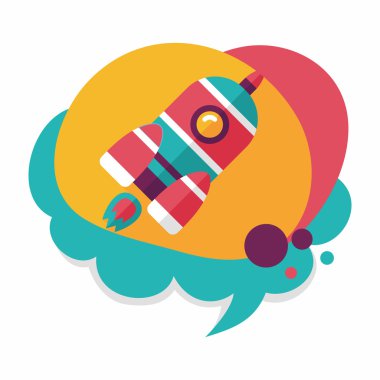 Uzun Gölge, eps10 ile alan roket düz simgesi