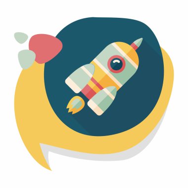 Uzun Gölge, eps10 ile alan roket düz simgesi