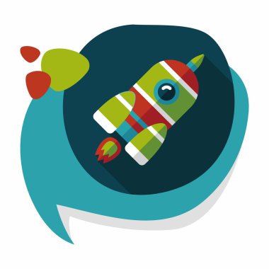 Uzun Gölge, eps10 ile alan roket düz simgesi