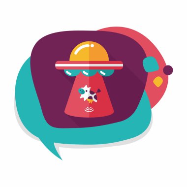 Uzun Gölge, eps10 ile uzay Ufo düz simgesi