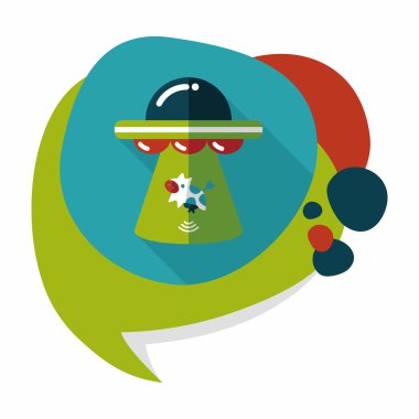 Uzun Gölge, eps10 ile uzay Ufo düz simgesi