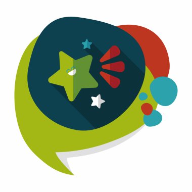 Uzay yıldız düz simgesi ile uzun gölge, eps10