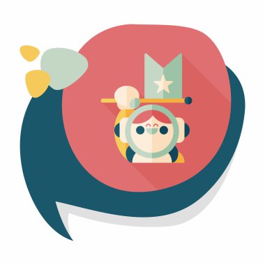 Uzun Gölge, eps10 ile uzay astronot düz simgesi