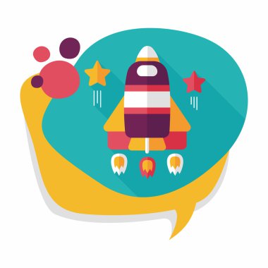 Uzun Gölge, eps10 ile alan roket düz simgesi