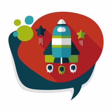 Uzun Gölge, eps10 ile alan roket düz simgesi