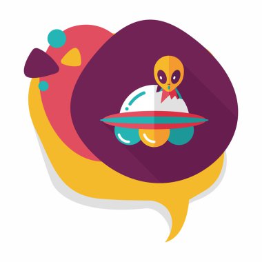 Uzun Gölge, eps10 ile uzay Ufo düz simgesi