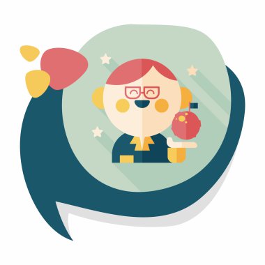 Uzay bilim adamları uzun gölge, eps10 düz simgesiyle