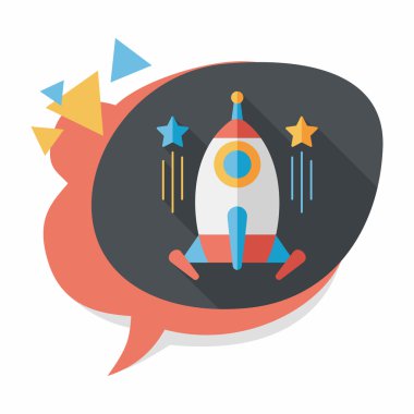 Uzun Gölge, eps10 ile alan roket düz simgesi