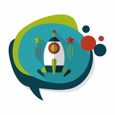 Uzun Gölge, eps10 ile alan roket düz simgesi