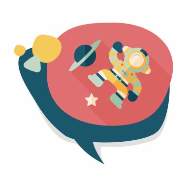 Uzun Gölge, eps10 ile uzay astronot düz simgesi