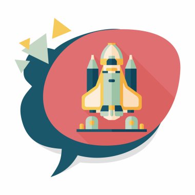 Uzun Gölge, eps10 ile alan roket düz simgesi