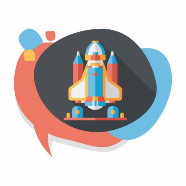 Uzun Gölge, eps10 ile alan roket düz simgesi