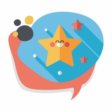 Uzay yıldız düz simgesi ile uzun gölge, eps10