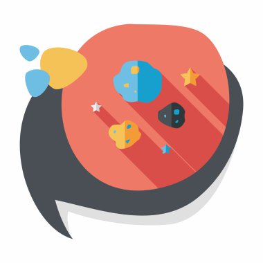 Uzun Gölge, eps10 ile alan göktaşı düz simgesi