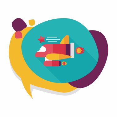 Uzay gemisi ile uzun gölge, eps10 düz simgesi