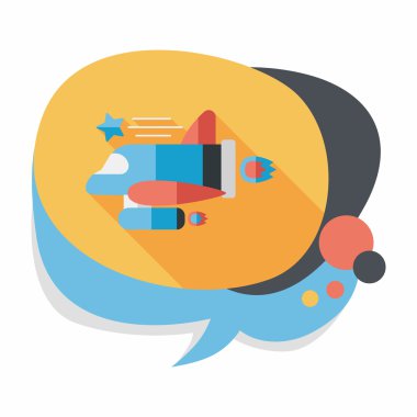 Uzay gemisi ile uzun gölge, eps10 düz simgesi