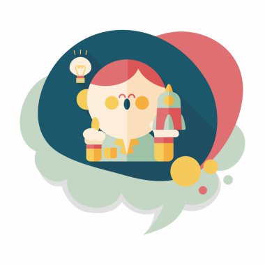 Uzay bilim adamları uzun gölge, eps10 düz simgesiyle