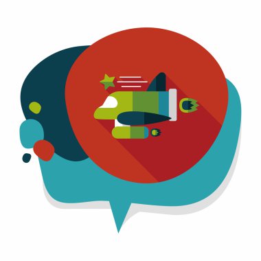 Uzay gemisi ile uzun gölge, eps10 düz simgesi