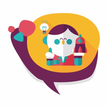 Uzay bilim adamları uzun gölge, eps10 düz simgesiyle