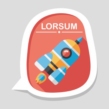 Uzun Gölge, eps10 ile alan roket düz simgesi