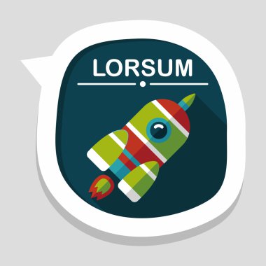 Uzun Gölge, eps10 ile alan roket düz simgesi