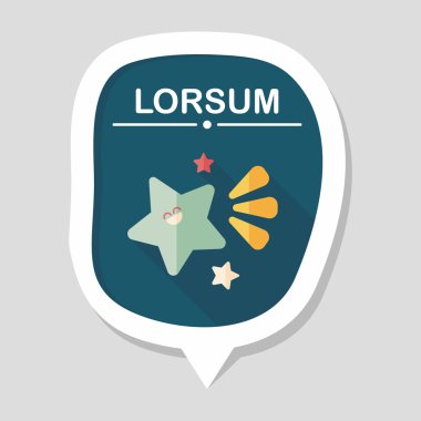 Uzay yıldız düz simgesi ile uzun gölge, eps10