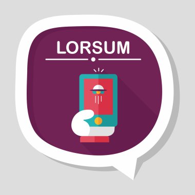 Uzay Ufo resmi cep telefonu düz simgesi ile uzun gölge, eps10 için