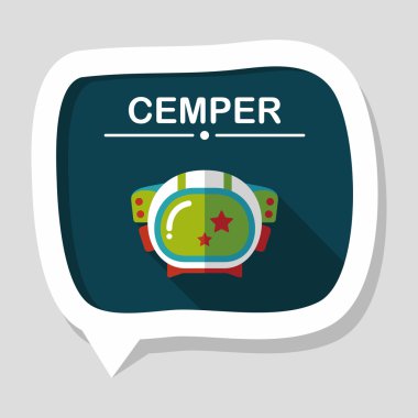 Uzun Gölge, eps10 ile uzay astronot düz simgesi