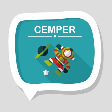 Uzun Gölge, eps10 ile uzay astronot düz simgesi