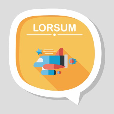 Uzay gemisi ile uzun gölge, eps10 düz simgesi