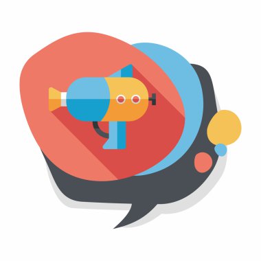 su tabancası ile uzun gölge düz simgesi