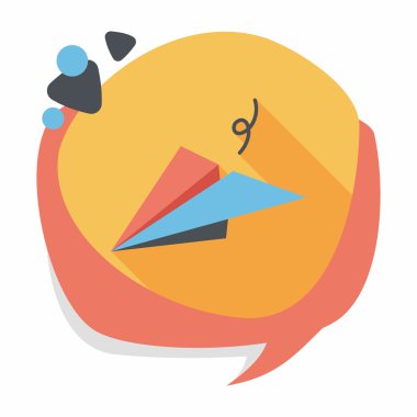 Kağıt Uçak düz simgesi ile uzun gölge