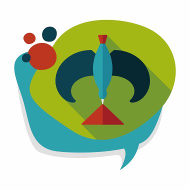 kuş düz simgesi uzun gölge ile Dengeleme