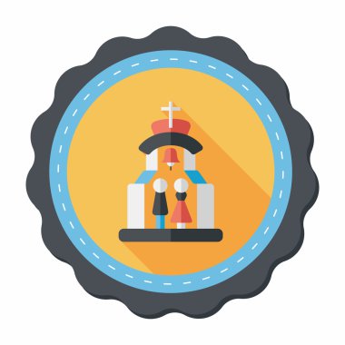 Uzun gölgeli Chruch Düz Simgesi 'nde düğün seremonisi.