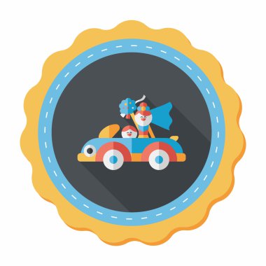 Düğün Çift düz simgesi ile uzun gölge, eps10