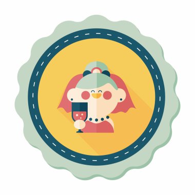 Gelinin düz ikonu, uzun gölgeli, eps10