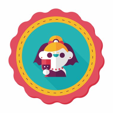 Gelinin düz ikonu, uzun gölgeli, eps10