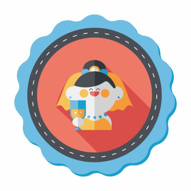 Gelinin düz ikonu, uzun gölgeli, eps10