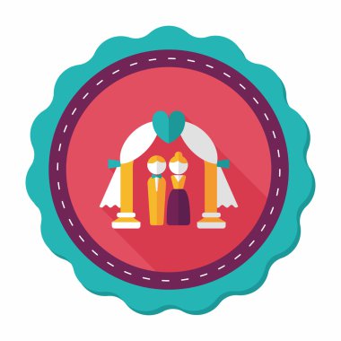 düğün töreni uzun gölge, eps10 düz simgesiyle