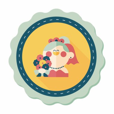 Gelinin düz ikonu, uzun gölgeli, eps10